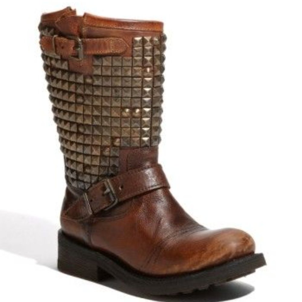 Ash Studded Leather Combat Boots